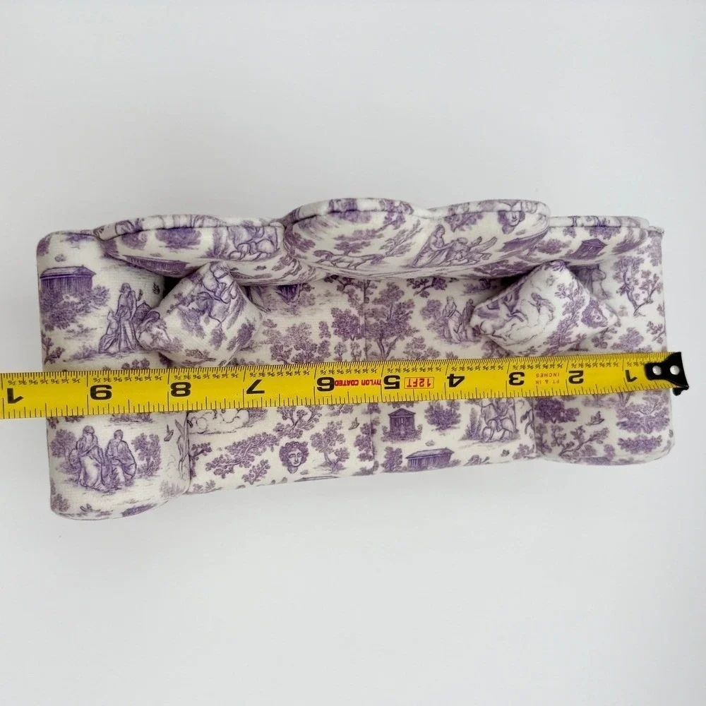 Heart Shaped Jewelry Box Storage Organizer Purple Toile Sofa Couch